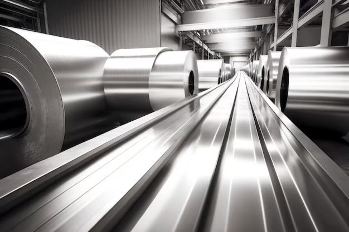 Aluminium coils in factory